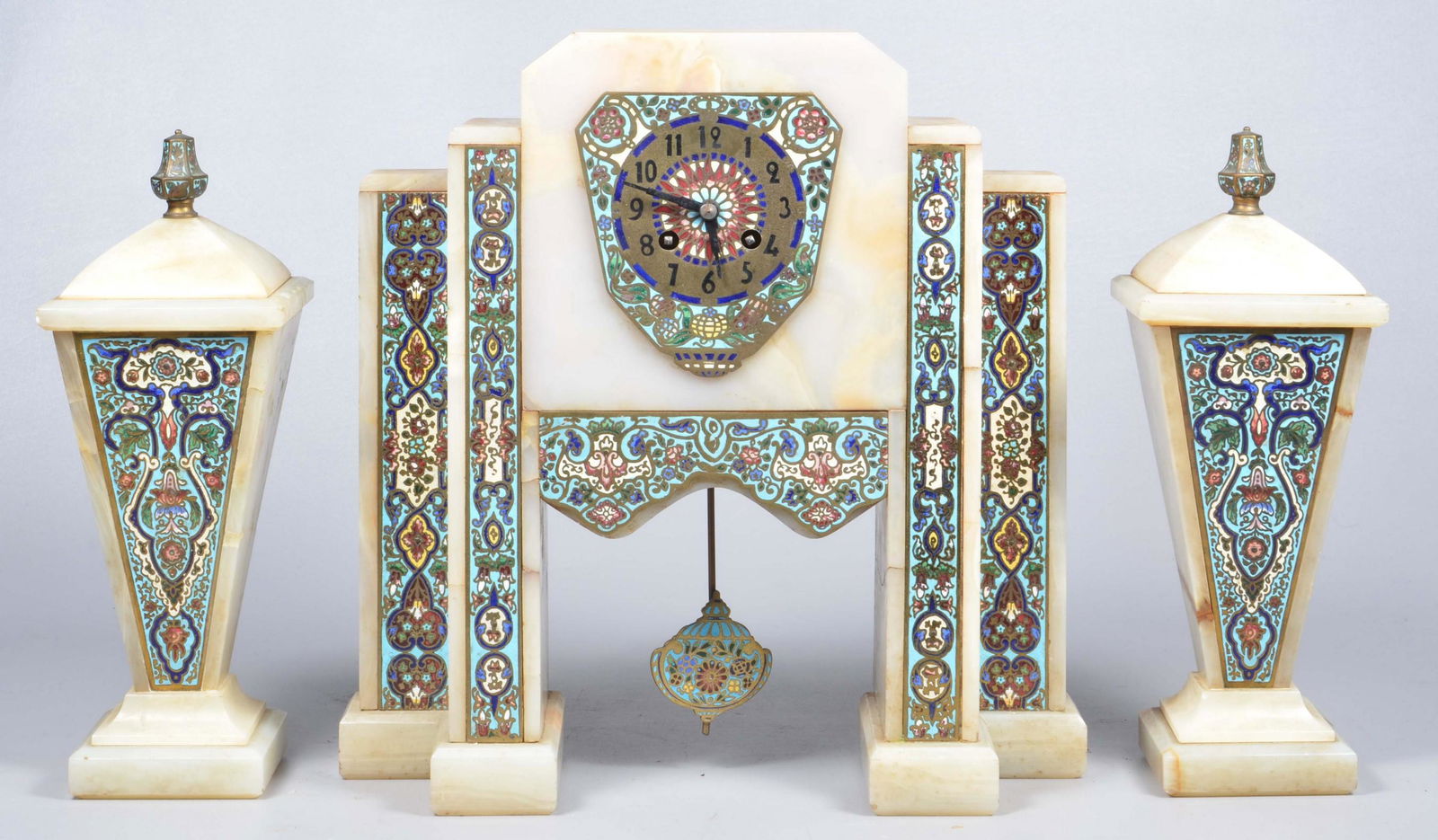 Freelander & Co French 3-Piece Alabaster Clock Set (1 of 9)