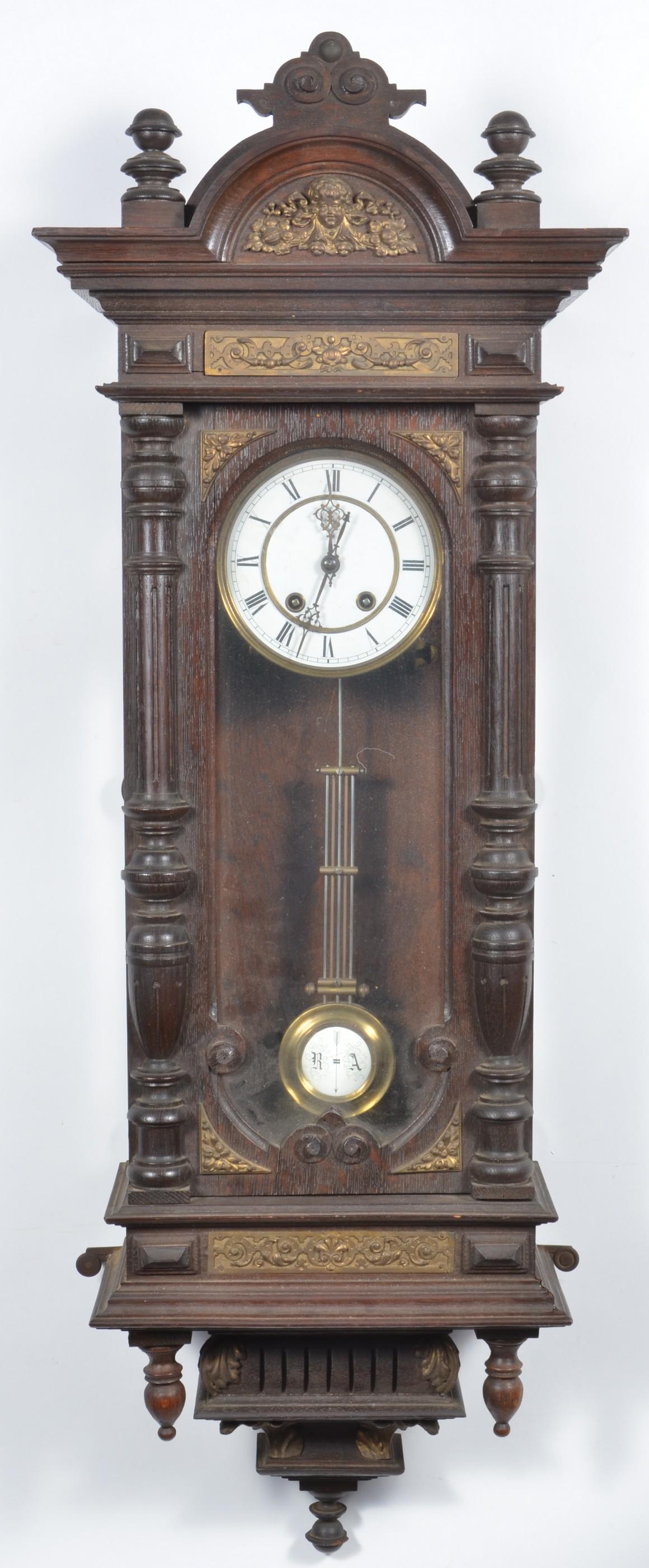 Lenzkirch Brass Inlaid German Wall Clock (1 of 6)