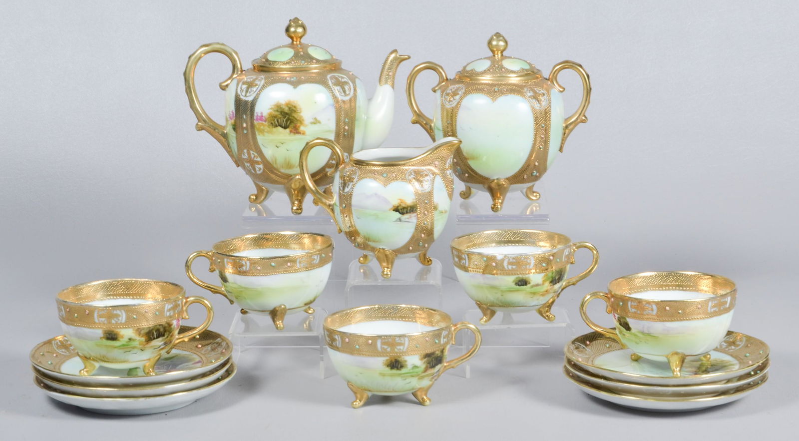 A Nippon Porcelain Hand Painted Tea Service (1 of 6)