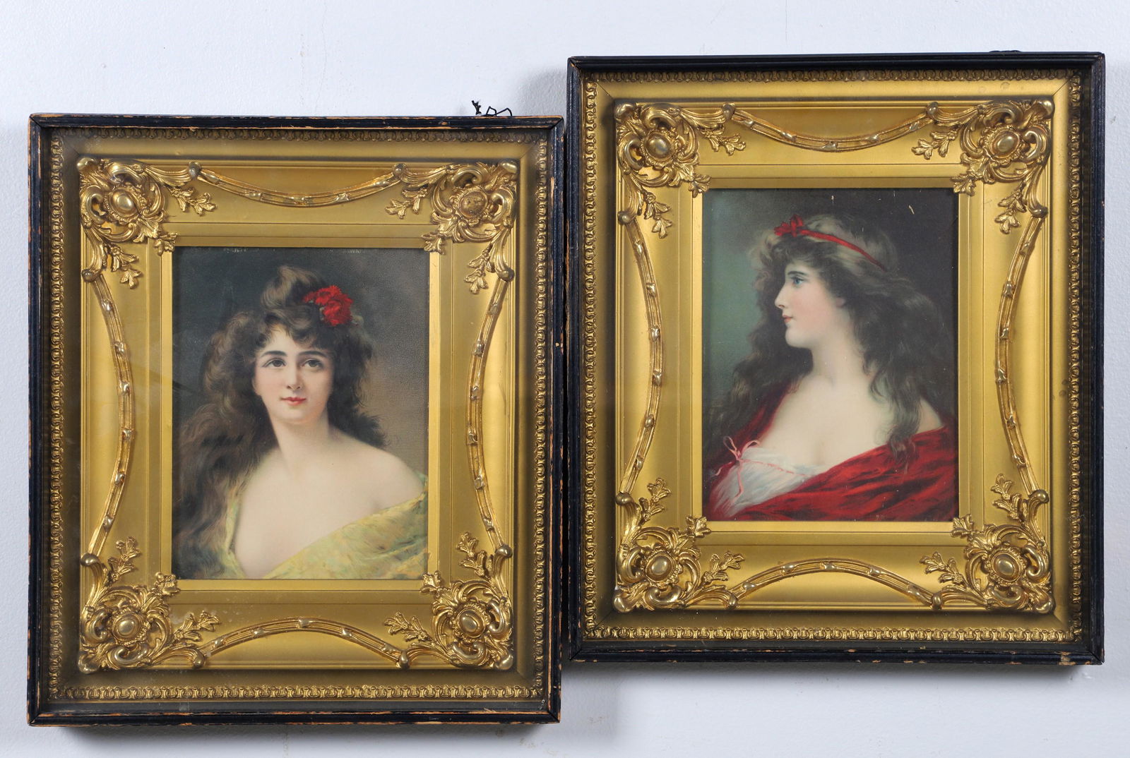 Pair 19th C Prints in Gilt Frames (1 of 4)