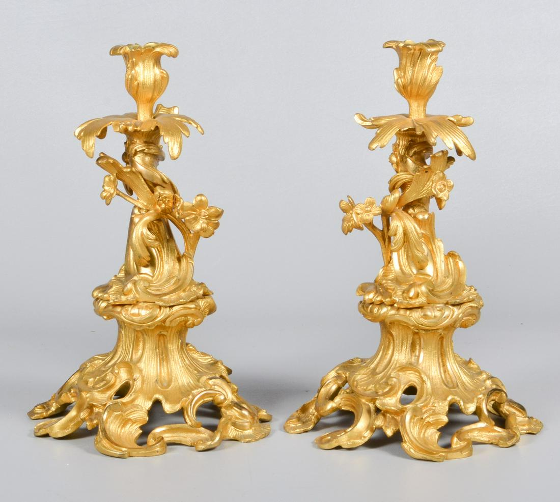 Pair of Gilt Bronze Candlestick (1 of 3)