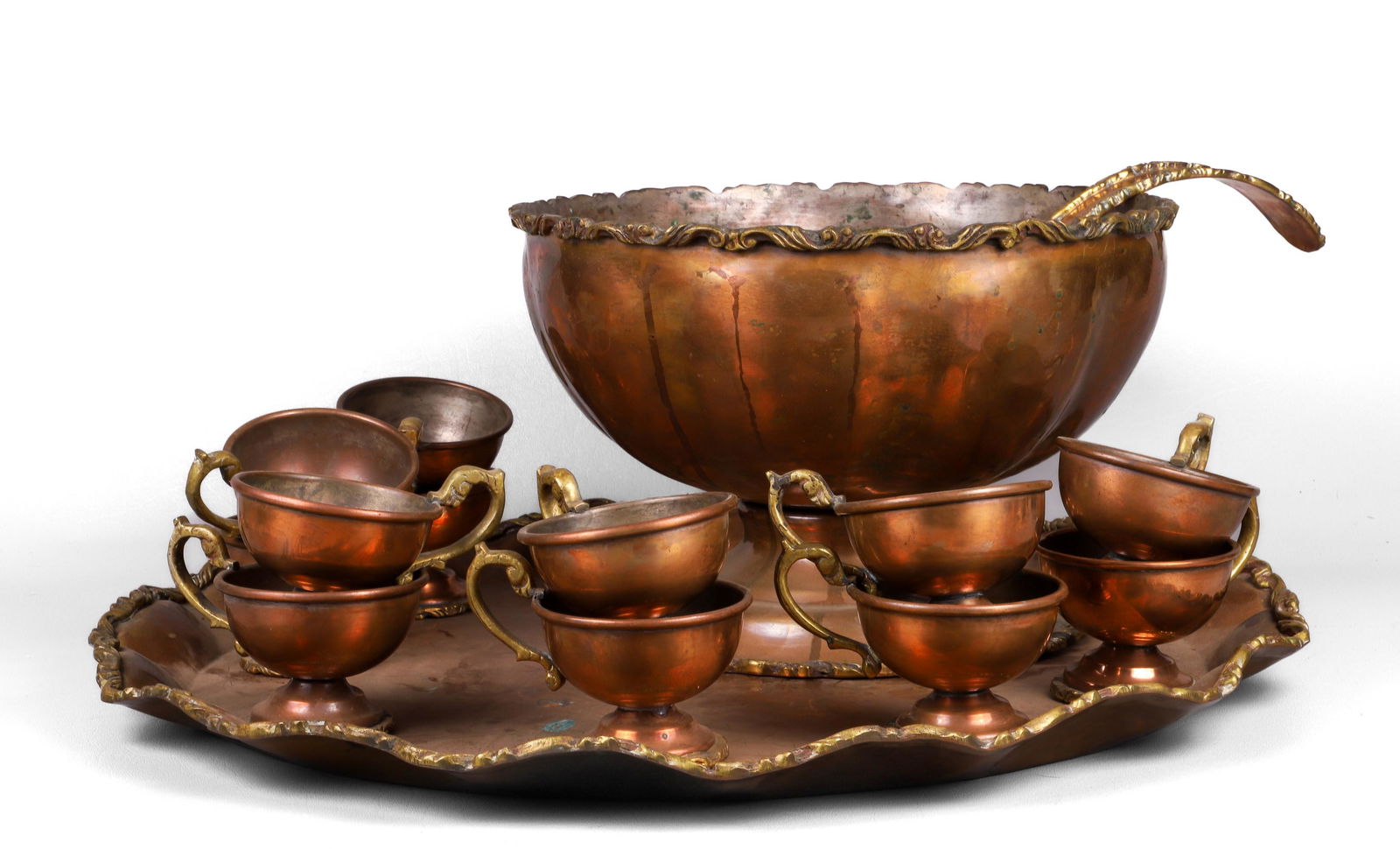Copper and Brass Punch Bowl Set (1 of 3)