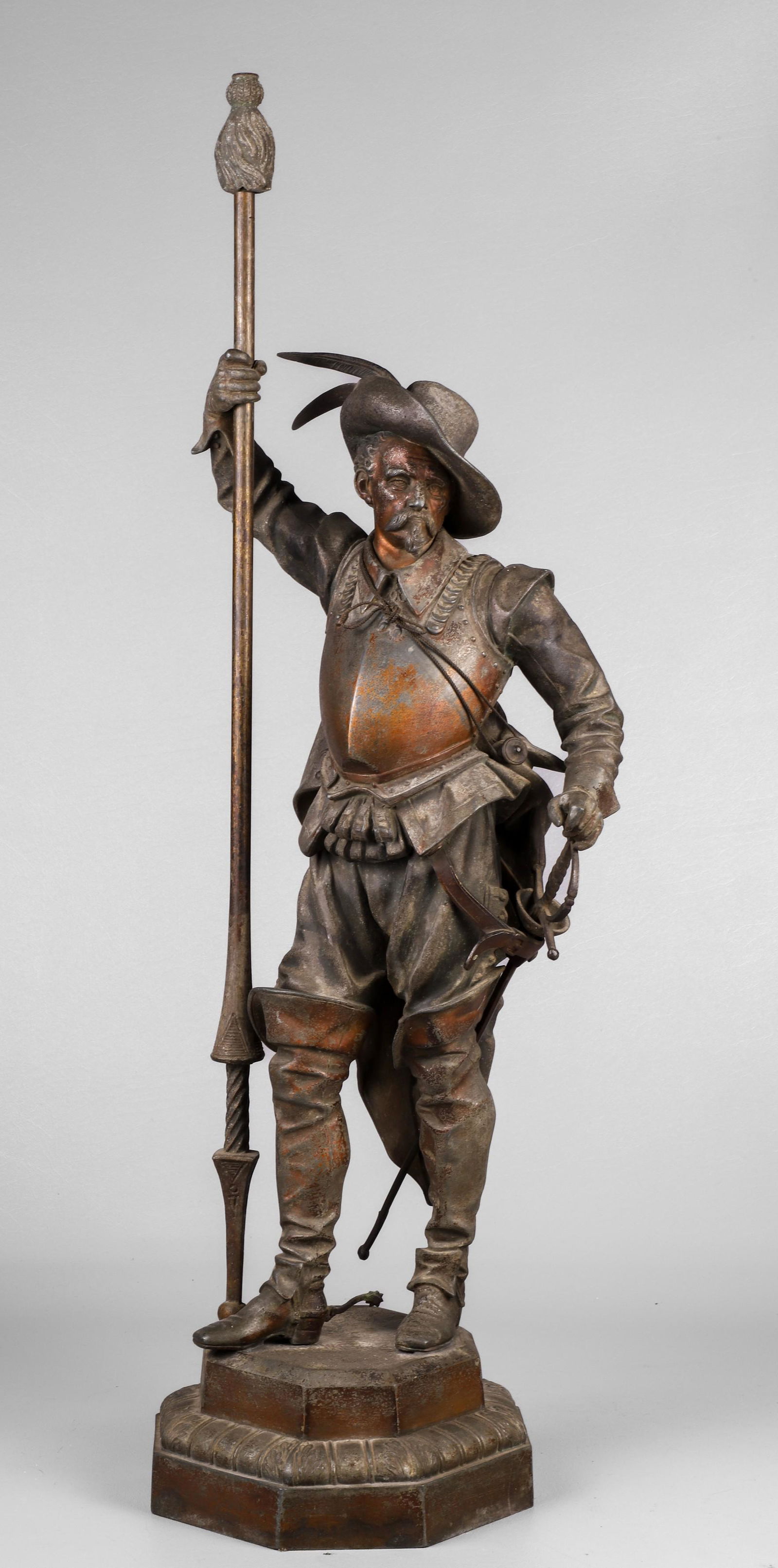 Spelter White Metal Sculpture of A Cavalier (1 of 3)