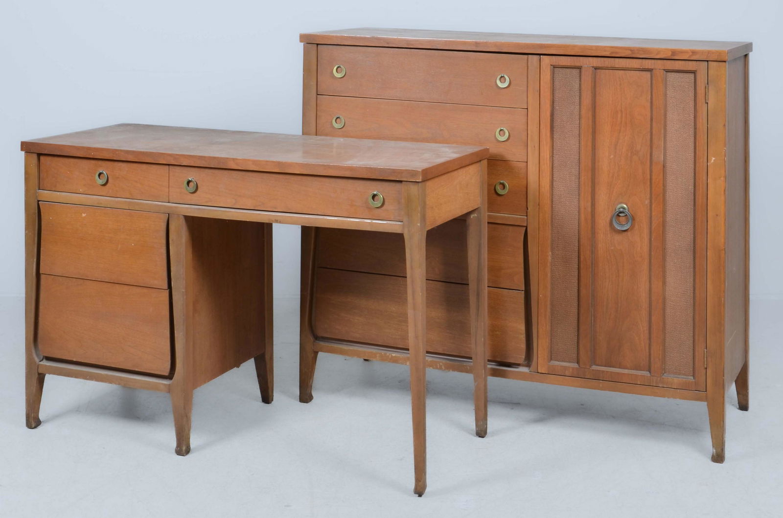 Modern Design walnut chest of drawers and desk (1 of 7)