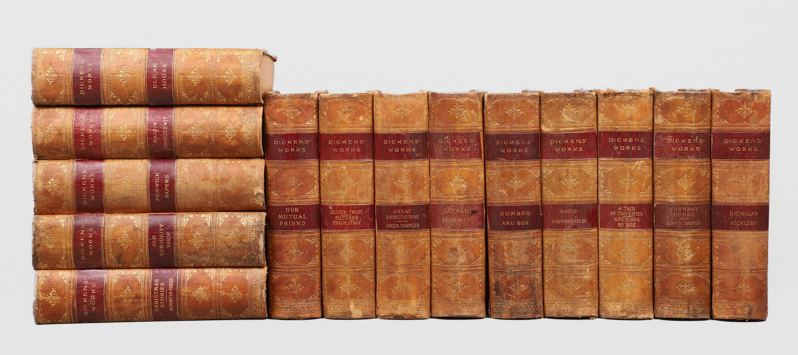[14] books of a set of the Works of Charles Dickens (1 of 2)