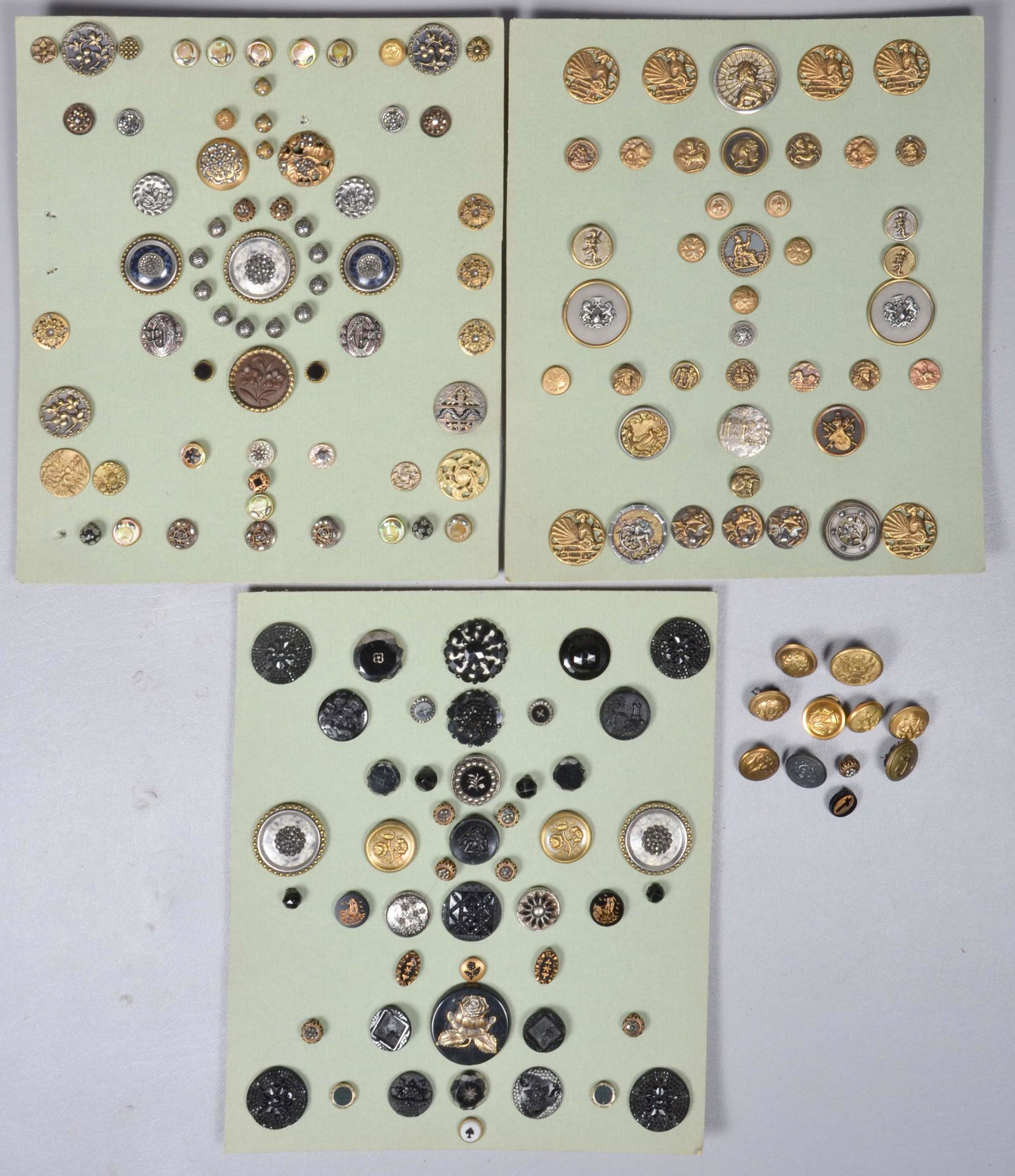 Jet, Black Glass and Brass Buttons (1 of 5)