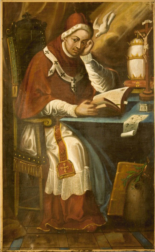 19th c School, Continental, o/c, Bishop Reading : 19th c School, Continental, o/c, Bishop Reading a Bible, 63 1/4" x 38 3/4"