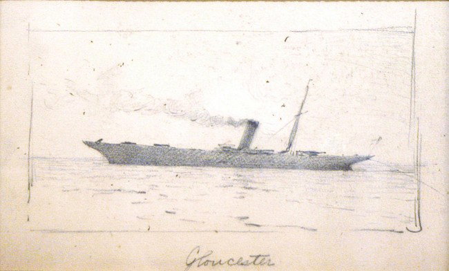 Henry Bayley Snell, 1858 - 1943, New Hope, Pennsylv: Henry Bayley Snell, 1858 - 1943, New Hope, Pennsylvania, (Born Richmond, England), pencil drawing on paper, Gloucester, 2.75" x 4.5", 1899, from a sketchbook by the artist dated 1899; the artist, by f
