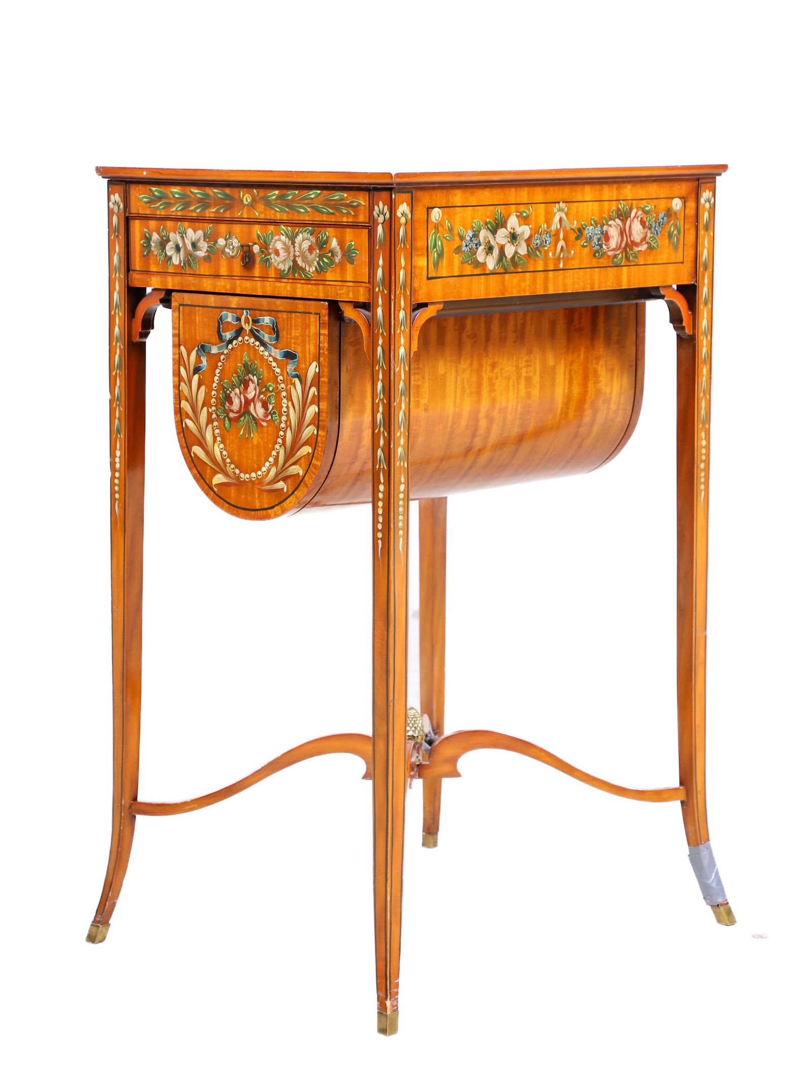 Adams style paint decorated side table (1 of 4)