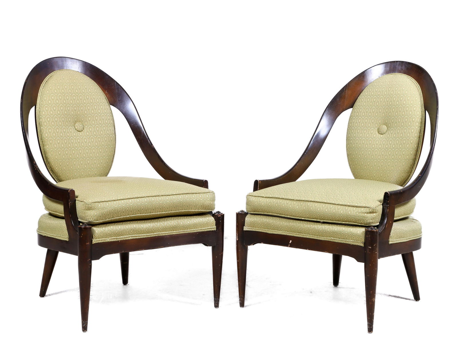 Pair Deco style ebonized side chairs (1 of 3)