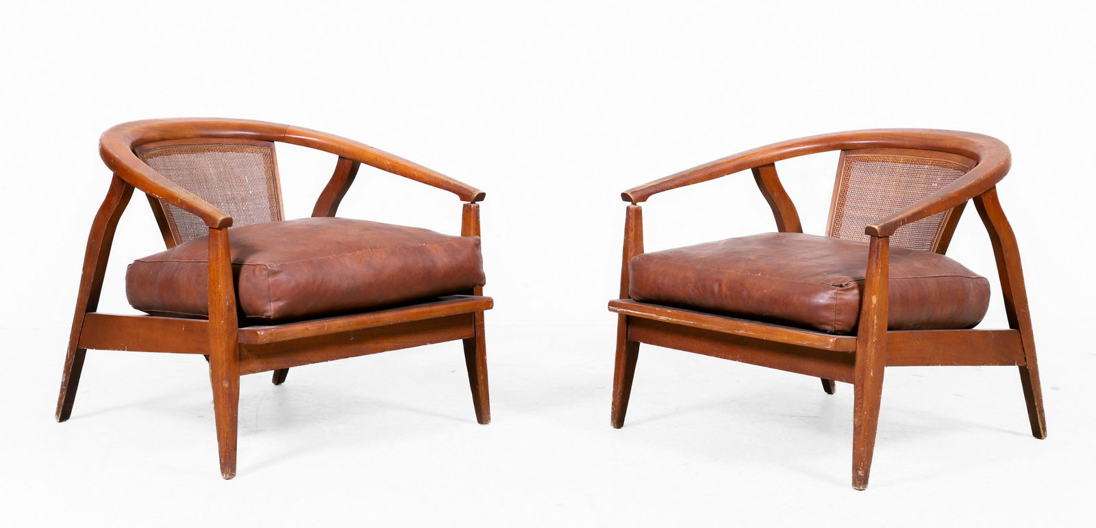 Pair Edward Wormley style barrel back lounge chairs (1 of 8)