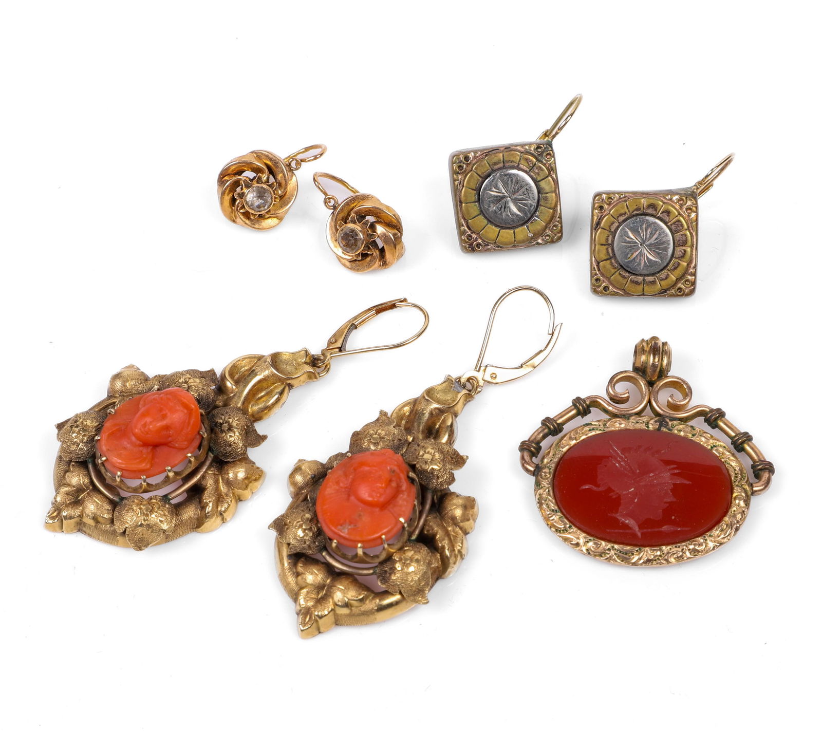 (4) Victorian and Style Earrings and Pendant (1 of 2)