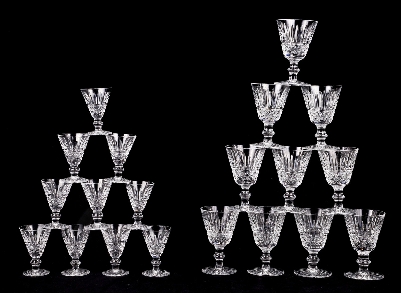 (20) Waterford Cordials and Port Wine Glasses: (20) Waterford cordials and port wine glasses to include (10) port wine glasses, 4"H and (10) cordials, 2-7/8"H, in Tramore.