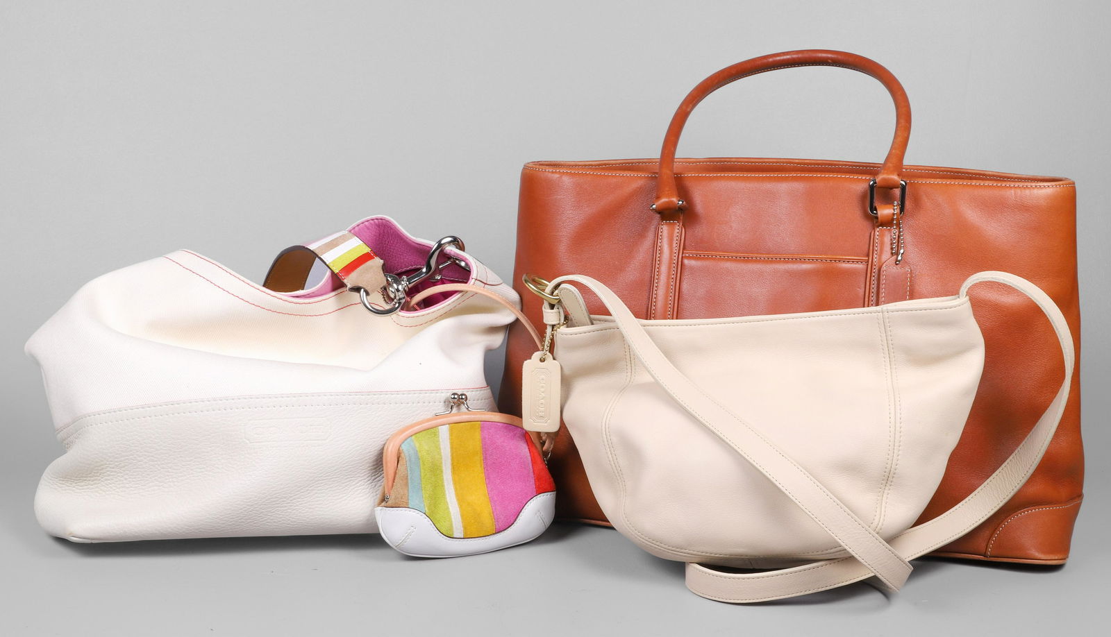 (3) Leather and Canvas Coach Purses (1 of 3)