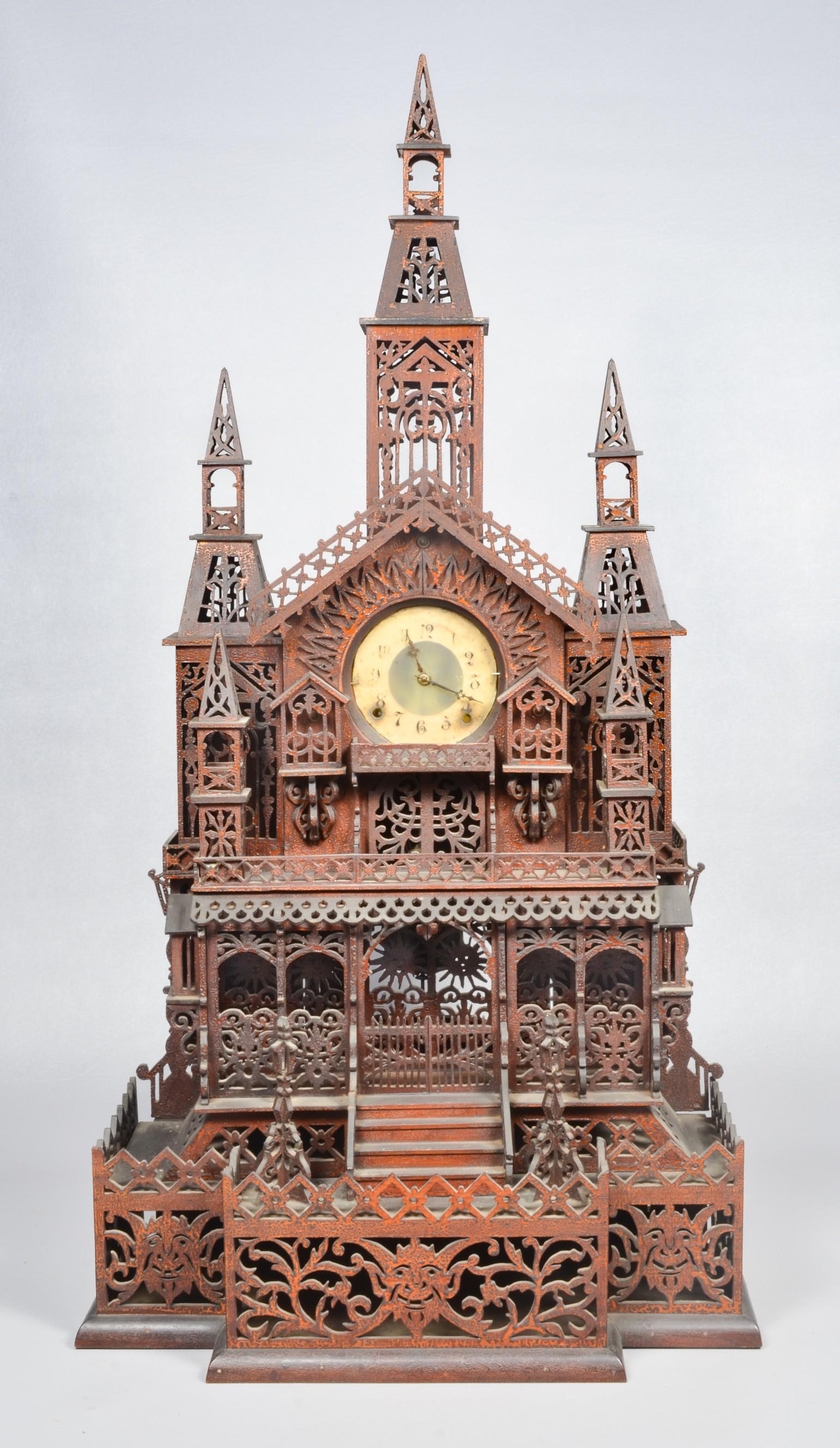 Folk Art Fretwork Gothic Cathedral Clock Tower (1 of 15)