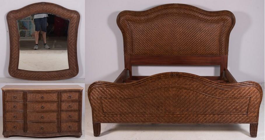 Henry Link Rattan Covered King Size Bed (1 of 5)