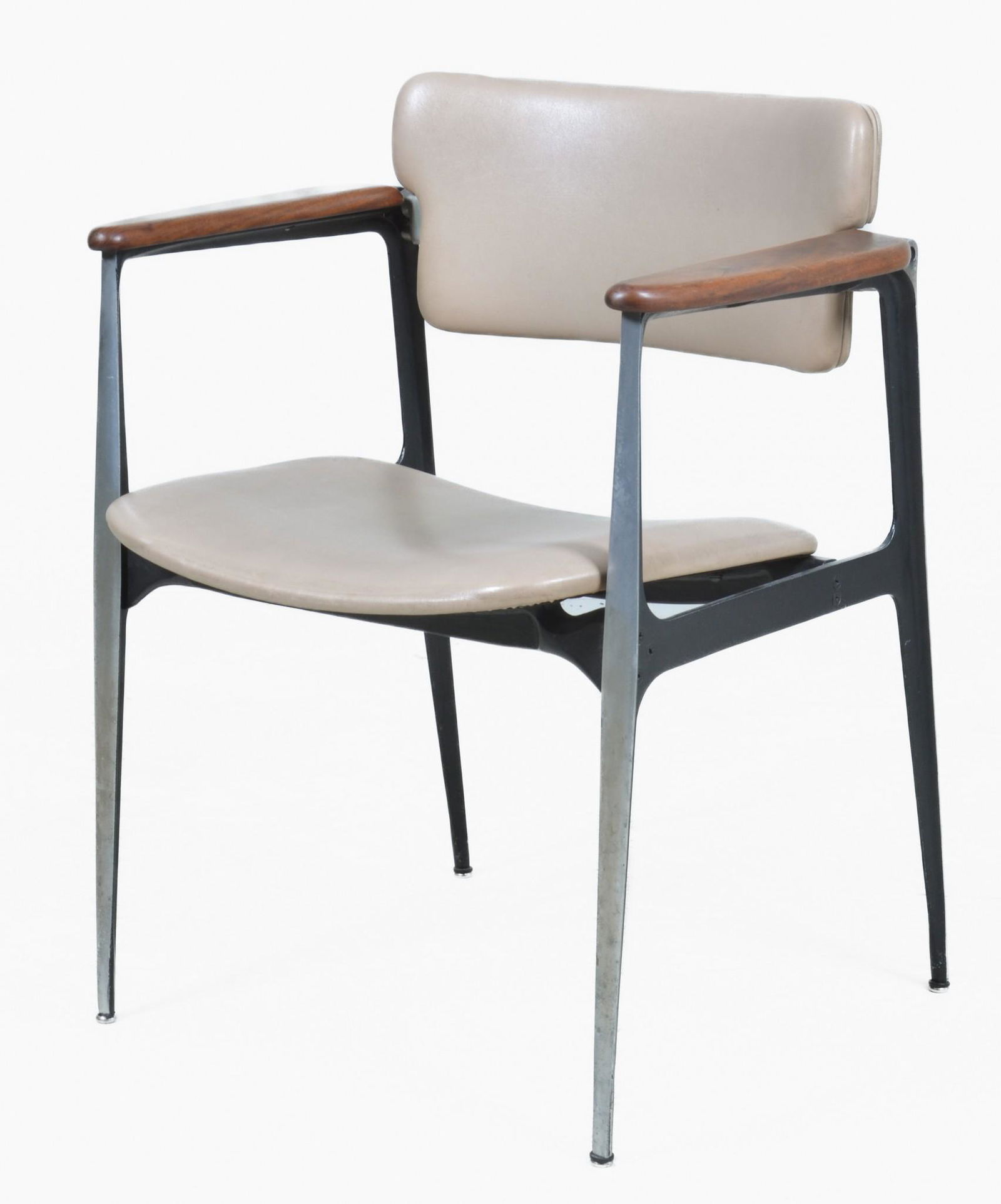 Modern Design rosewood and iron office chair (1 of 4)