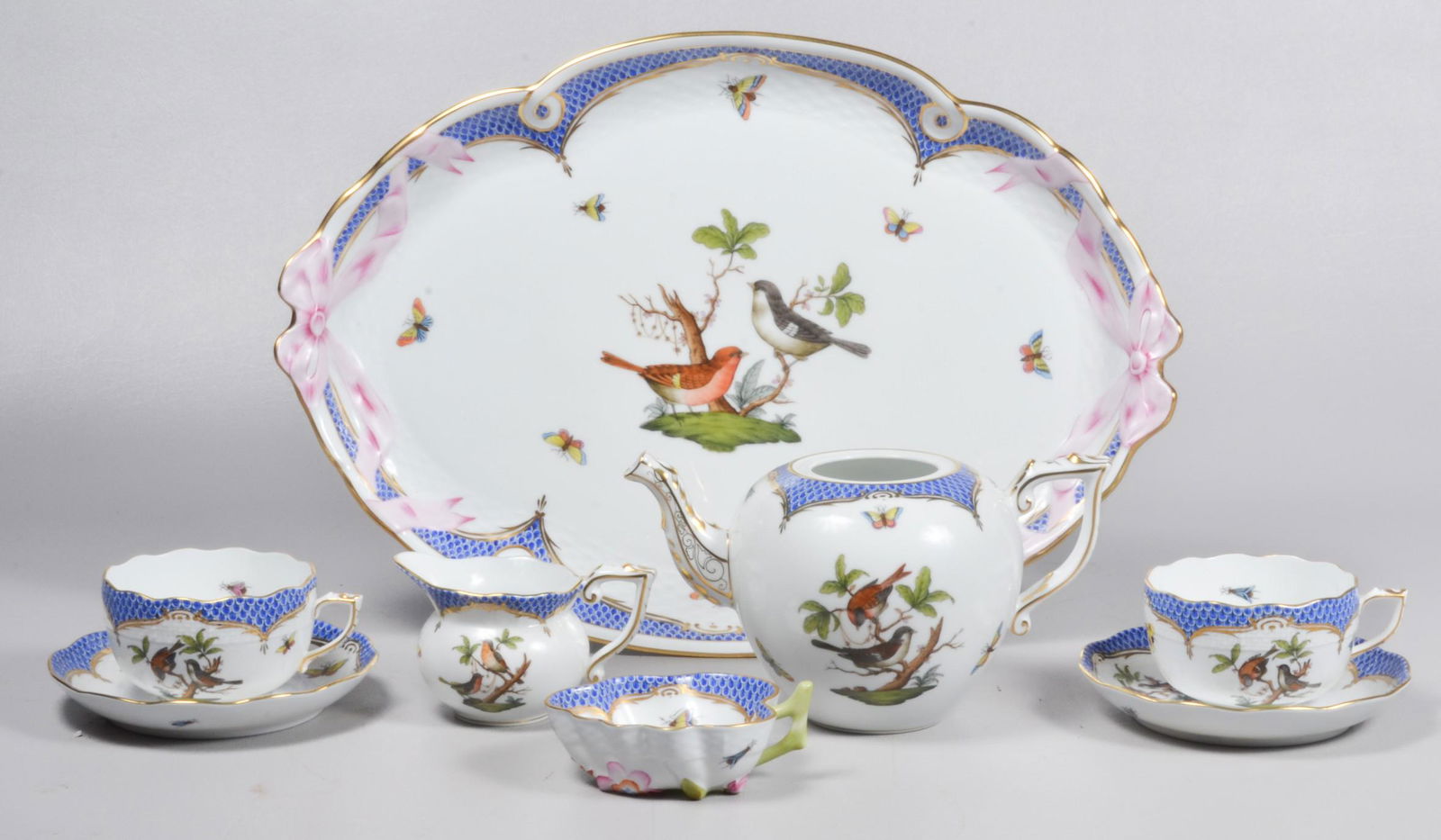 Herend Rothschild Bird Blue Tea Set (1 of 6)