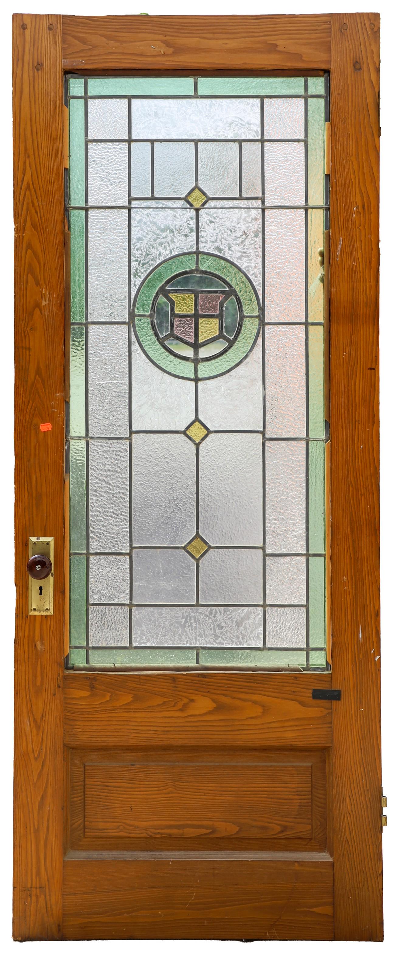 Oak door with stained glass insert (1 of 10)
