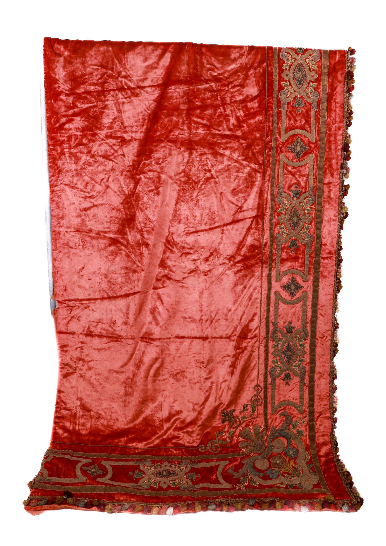 Pair 19th C Velvet Bullion Drapes (1 of 12)