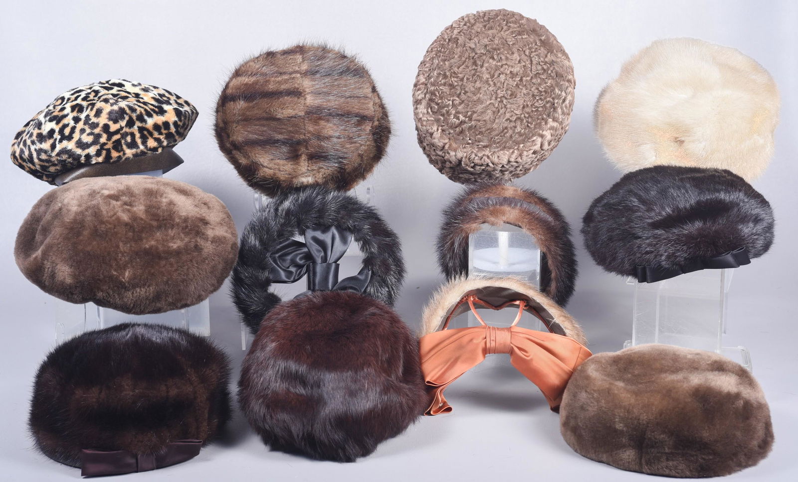 (12) 1950's/60's Fur Hats (1 of 3)