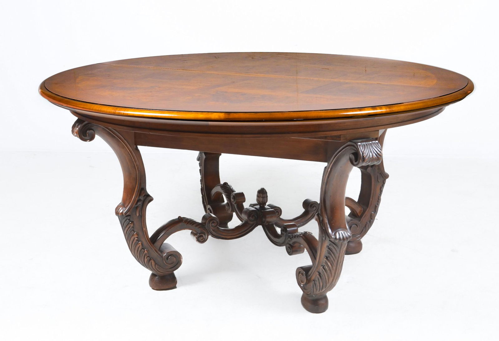 Henredon burled walnut banded dining table (1 of 5)