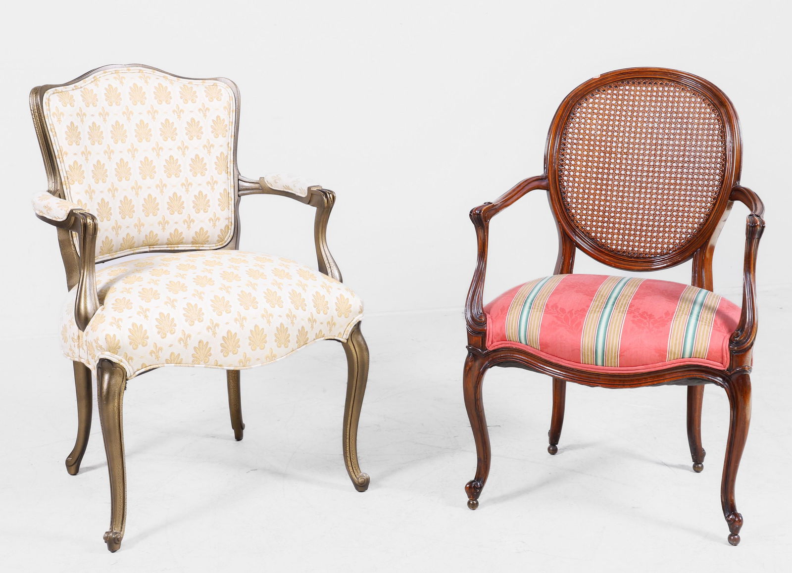 (2) French style open armchairs (1 of 3)