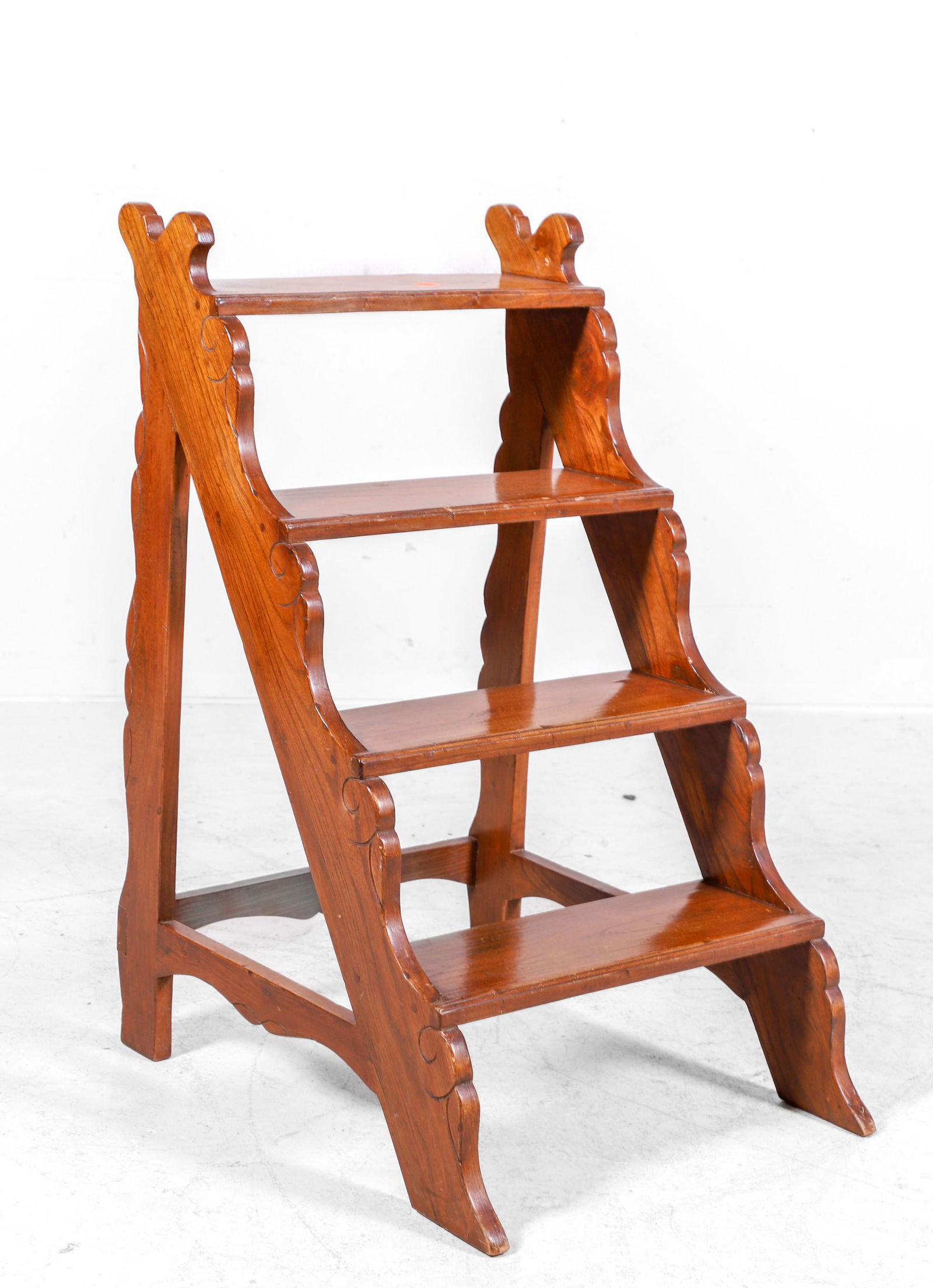 Carved cherry library steps (1 of 4)