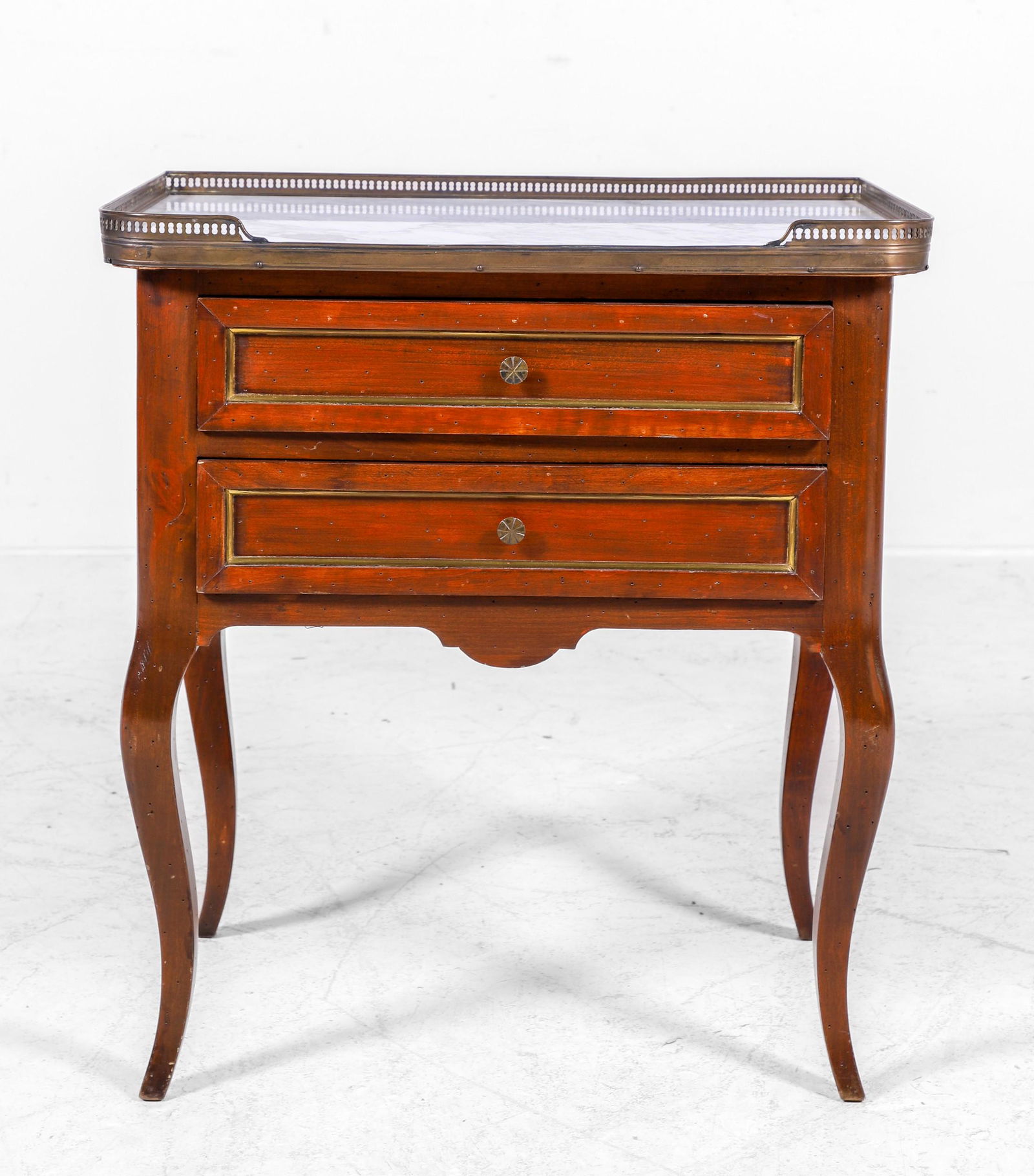 French style marbletop two drawer stand (1 of 4)