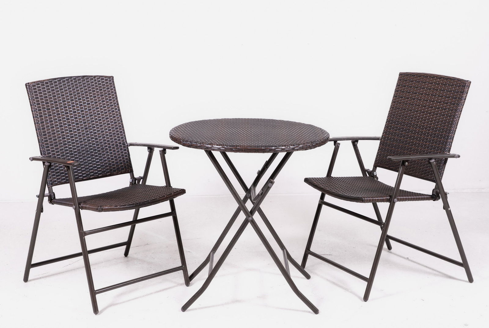 (3) pc woven and metal folding patio set (1 of 3)
