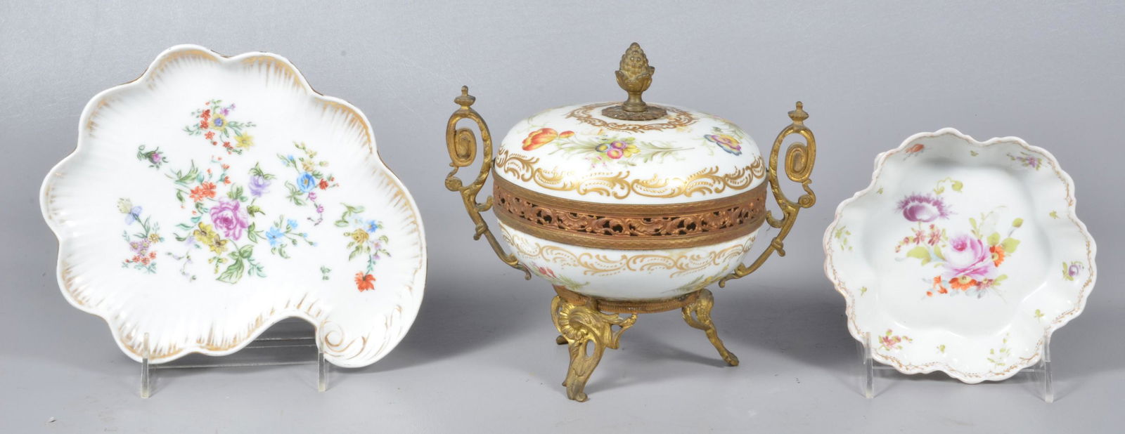 (3) Pcs Floral Decorated Porcelain (1 of 7)