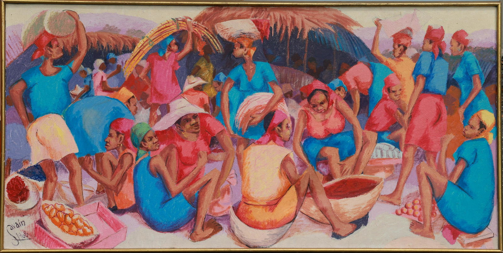 Petion Savain Painting "Haitian Market" (1 of 3)