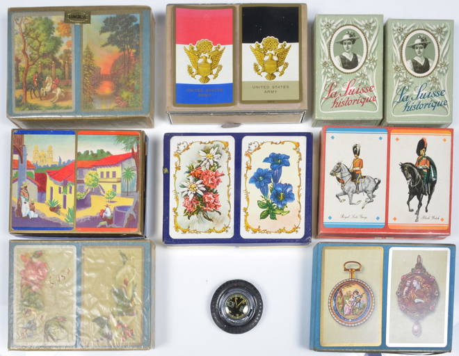 (10) Vintage Playing Cards and Souvenir Clock (9785) on May 31, 2022