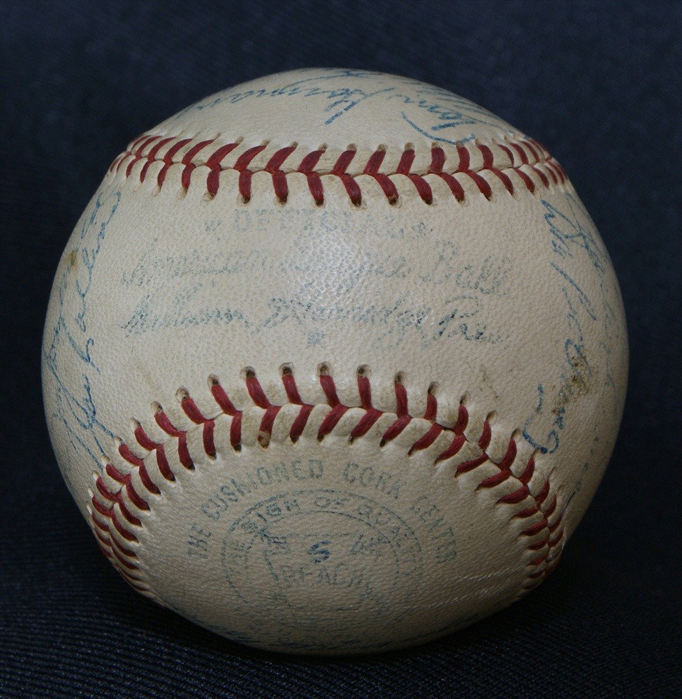 1953 New York Yankees team-signed baseball: 1953 New York Yankees team-signed baseball (with 27 signatures), including Hall of Fame inductees Casey Stengel (2x), Phil Rizzuto, Whitey Ford, Bill Dickey, Yogi Berra, and Mickey Mantle, note Casey 