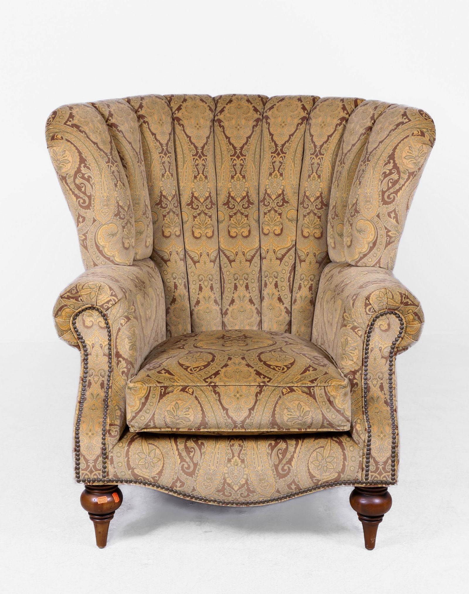 Henredon oversized channel back upholstered lounge chair (1 of 5)