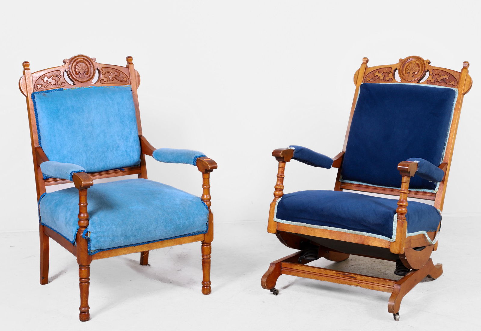 Carved cherry open armchair, rocking chair (1 of 6)