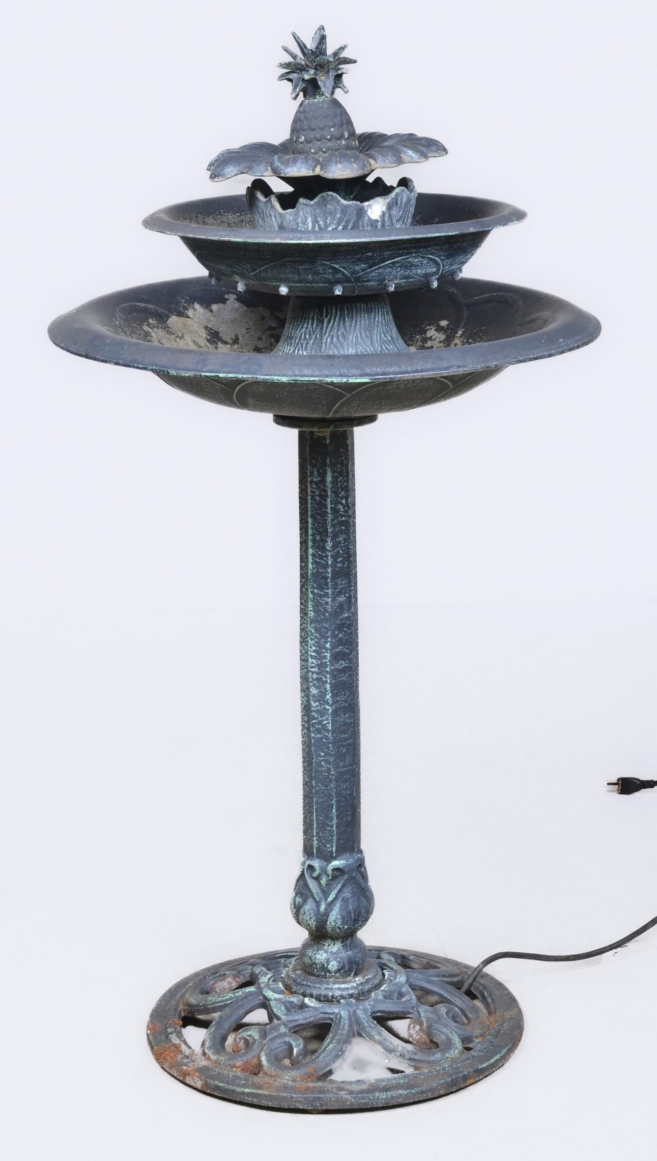Metal tiered fountain w/ pineapple decoration (1 of 4)