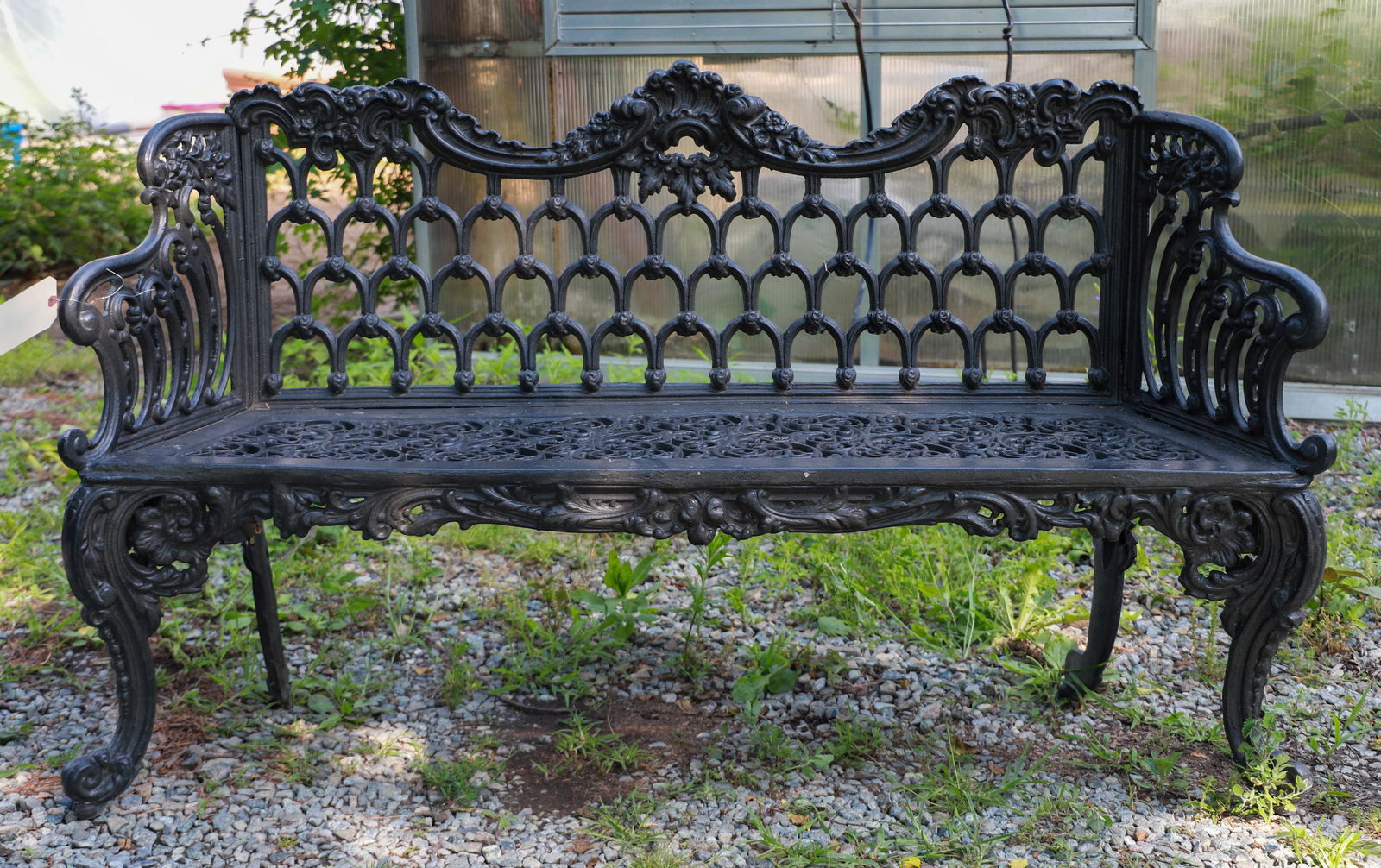 Victorian pierced metal garden bench (1 of 3)
