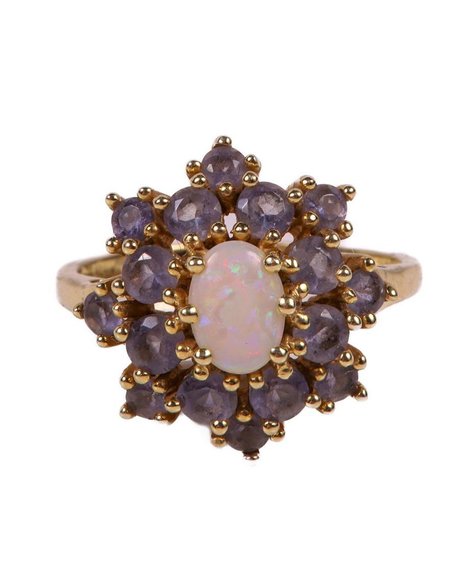 14K Opal and Tourmaline Cocktail Ring (1 of 3)