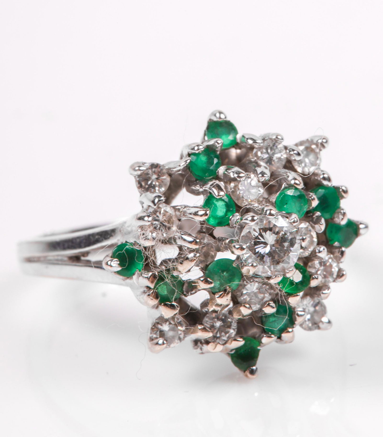 14K Diamond and Chrysoprase Cluster Ring (1 of 3)
