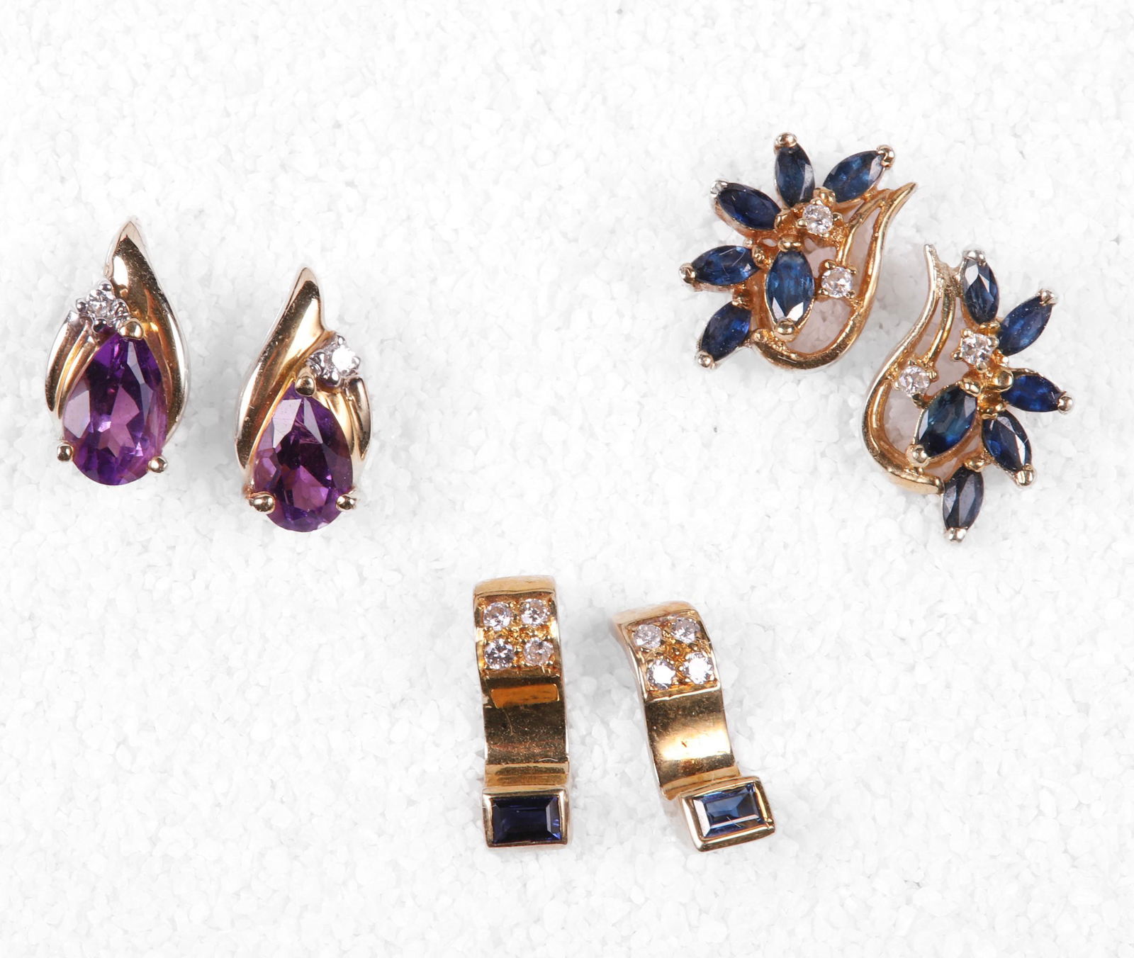 (3) Pairs 10K Gold Earrings (1 of 5)