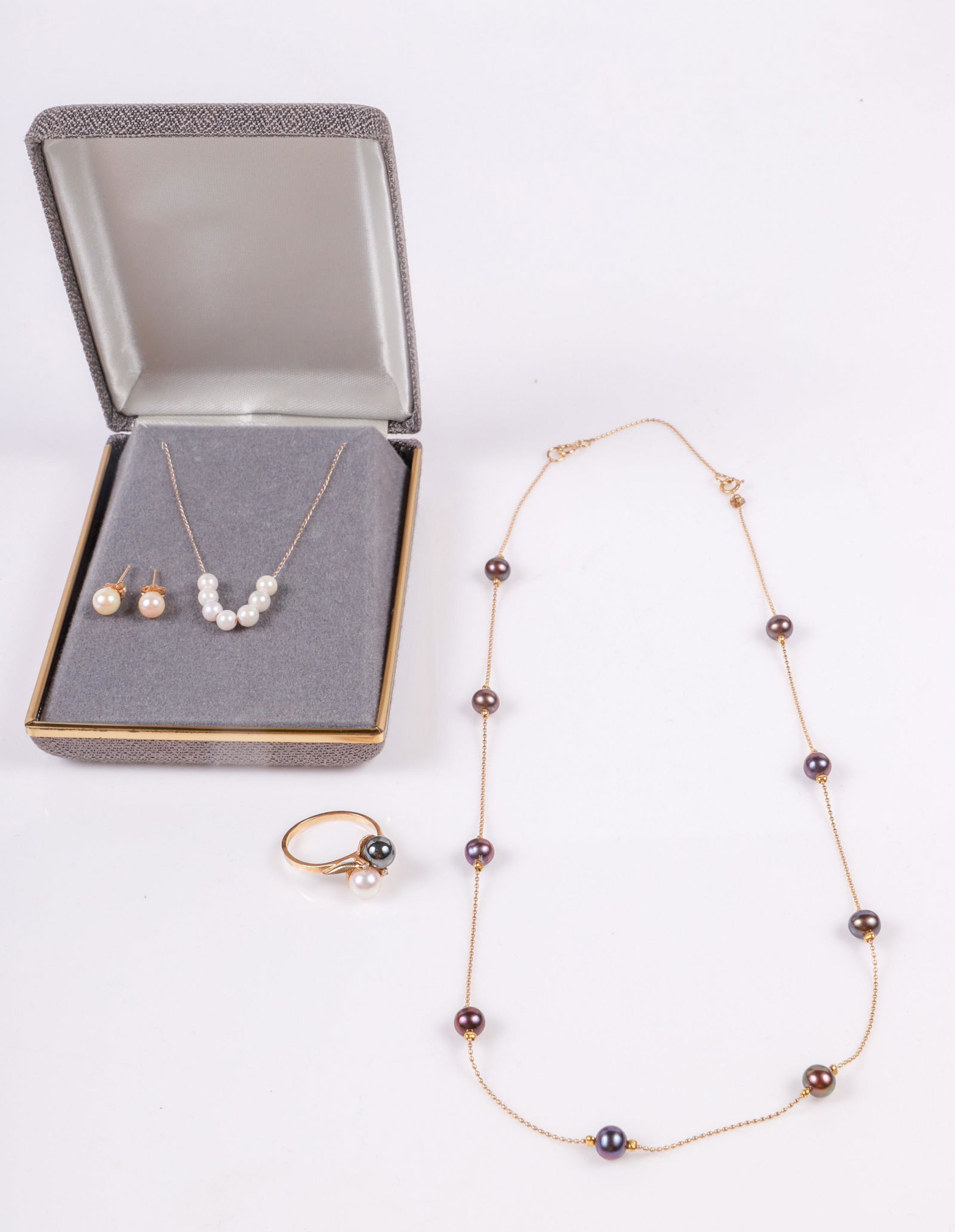 (4) Pearl Necklaces, Ring and Earrings (1 of 3)