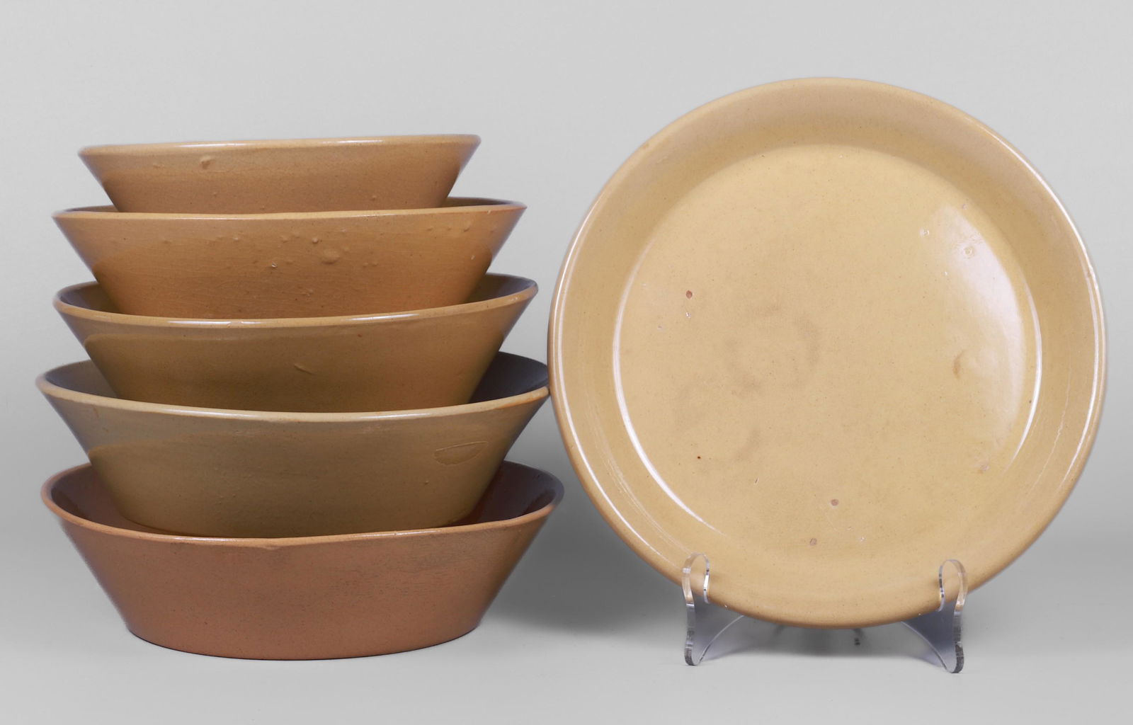 (6) Yellow Ware Dishes (1 of 2)