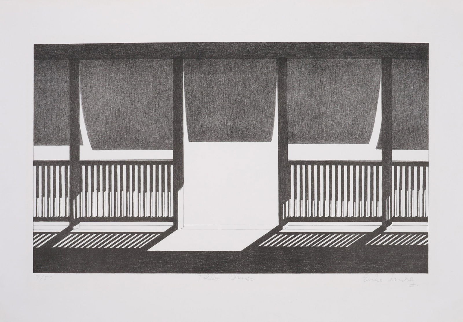 Emilio Sanchez Lithograph "Toldos Blancos" (1 of 3)