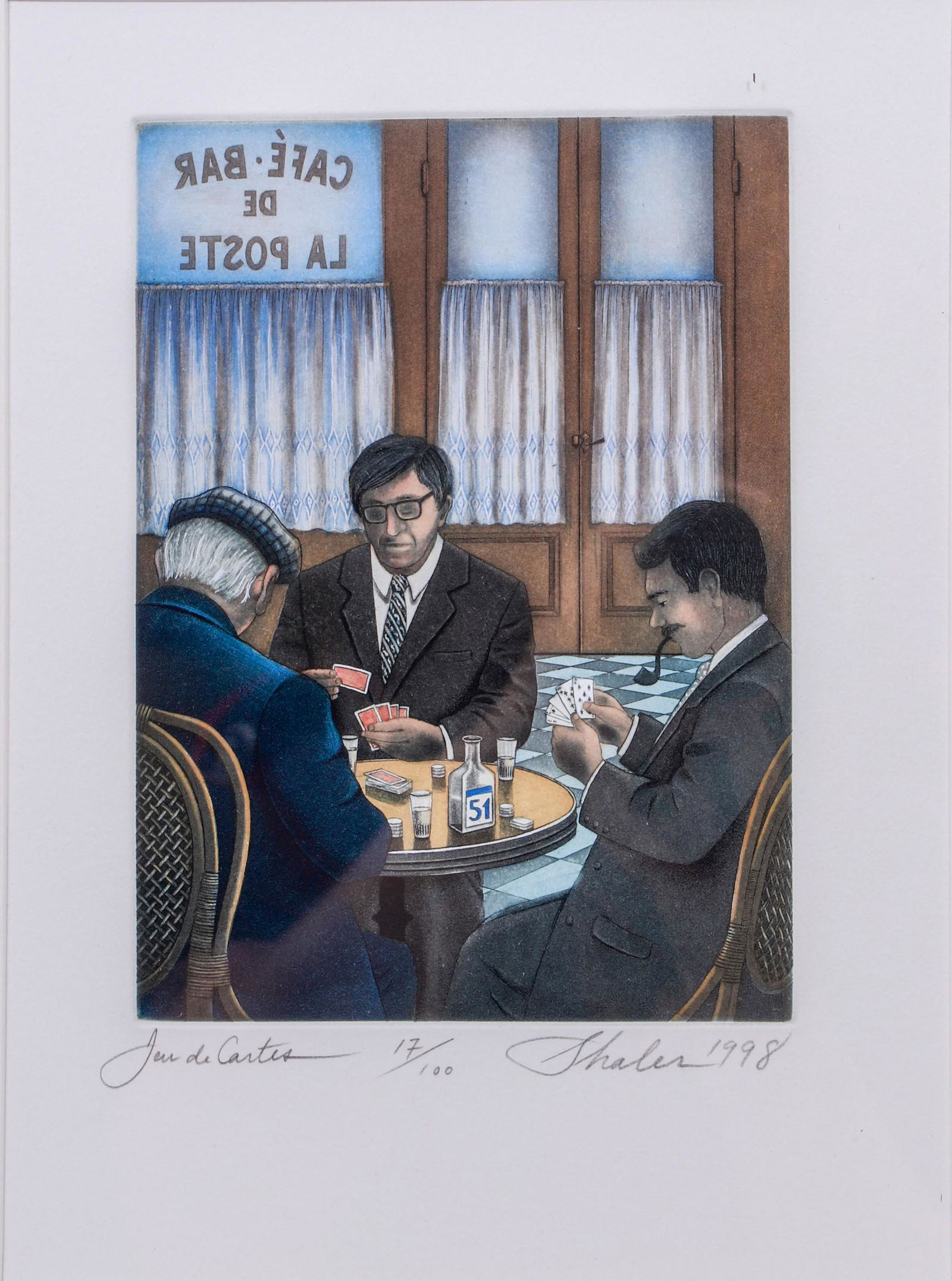 Lynn Shaler Etching "Jeu de Cartes" (1 of 3)