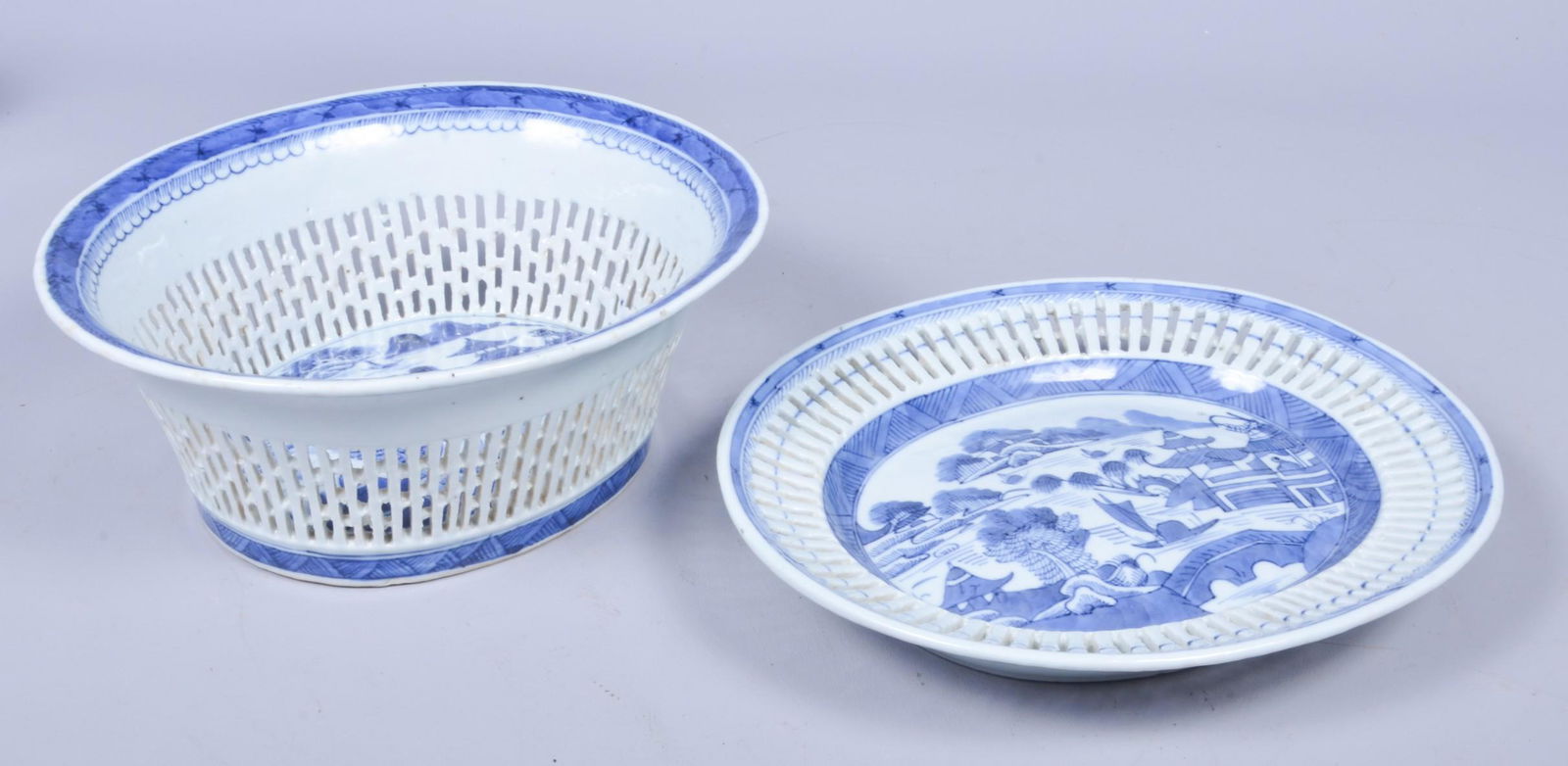 Chinese Canton Porcelain Chestnut Basket (1 of 5)
