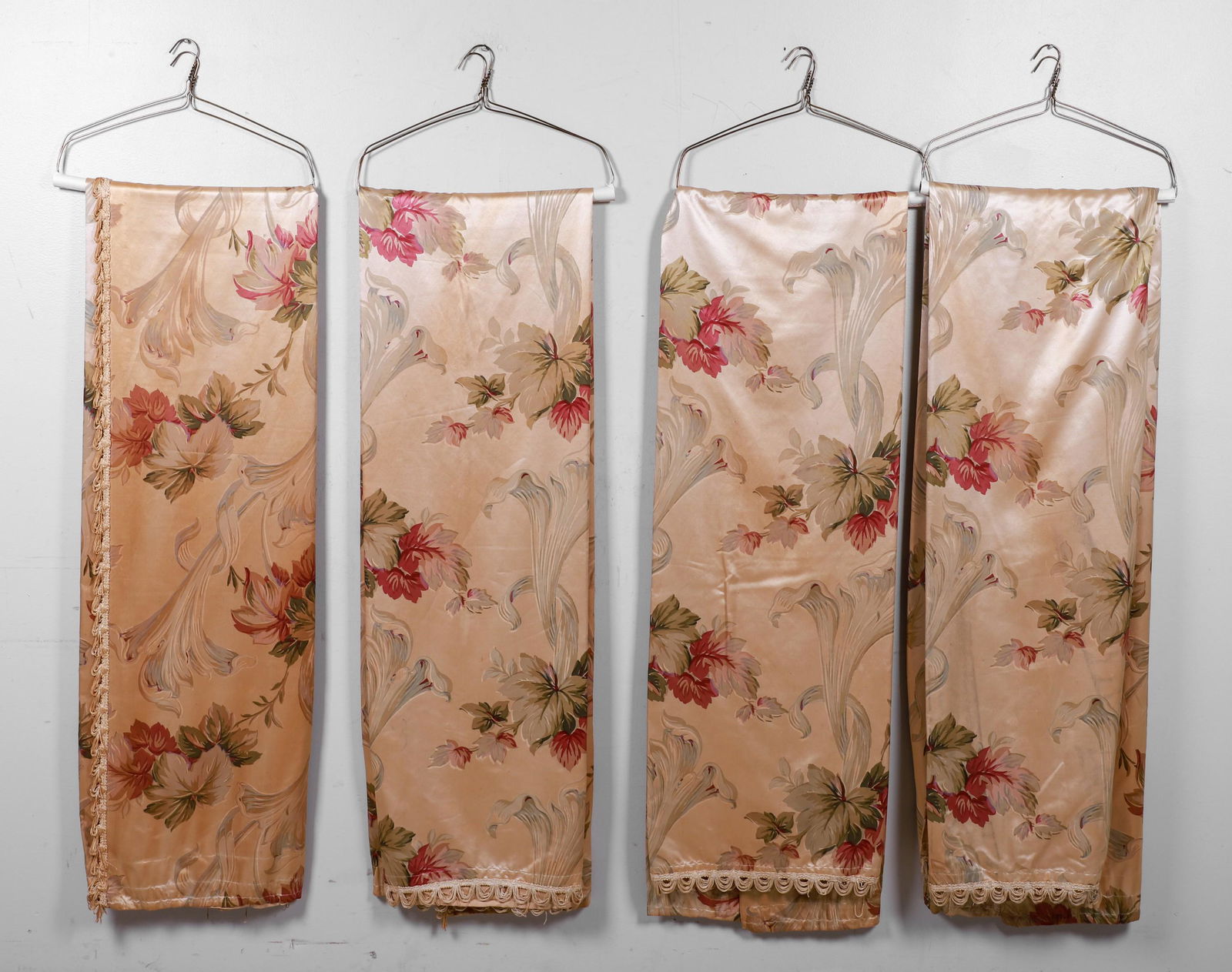 (4) 1940's Floral Silk Curtains (1 of 3)