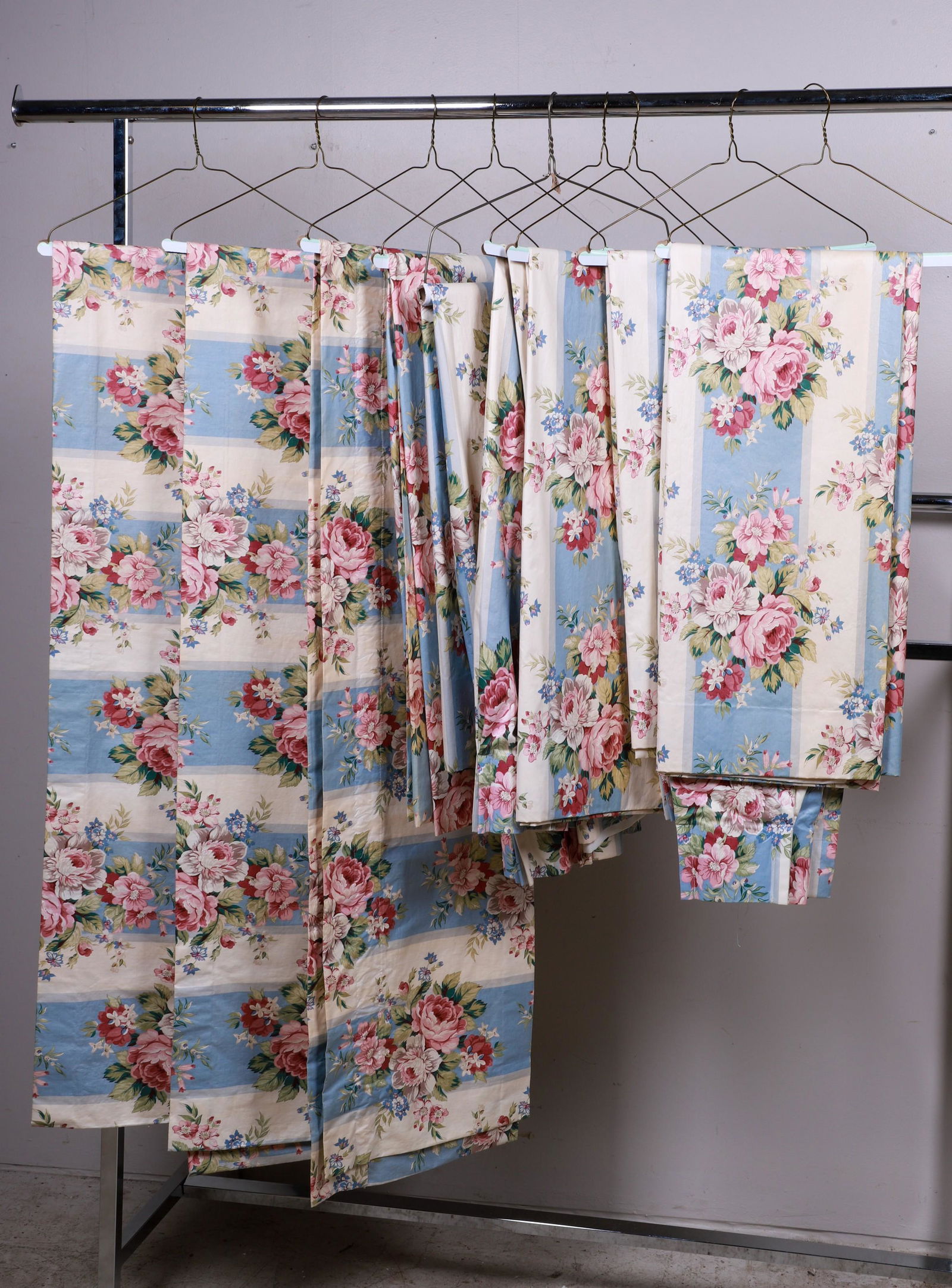 (3) Striped Floral Polished Cotton Window Treatments (1 of 2)