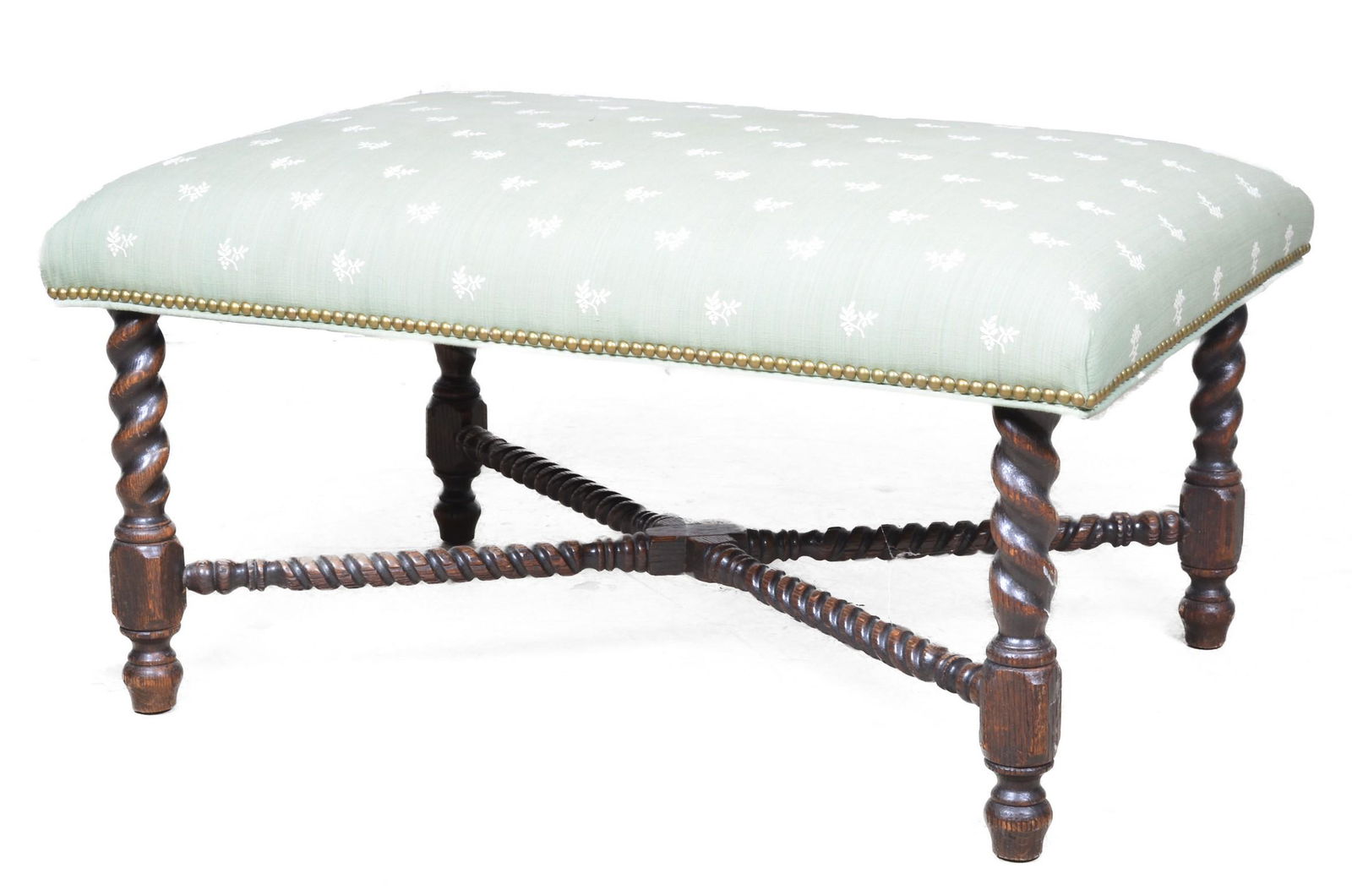 Rococo style oak carved bench (1 of 2)