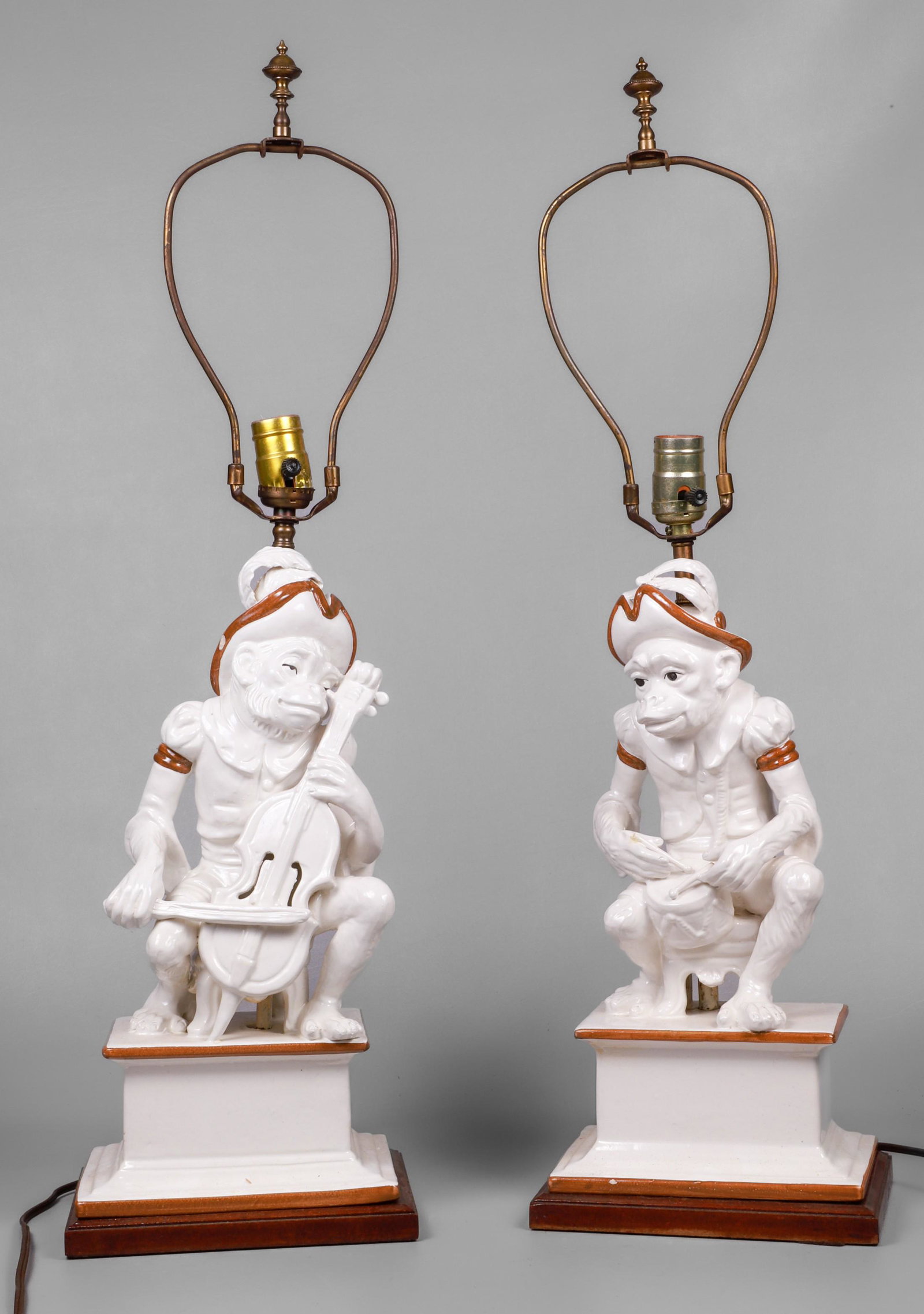 Blanc de Chine Italian Monkey Form Lamp Pair (1 of 2)